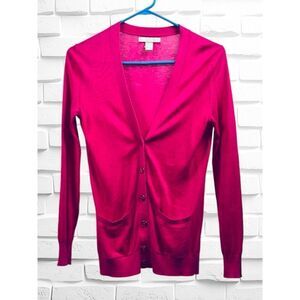 Banana Republic Women’s Petite XXS Pink Long Sleeved Button Up Cardigan Sweater